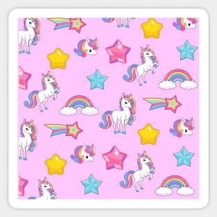 Funny Unicorns Pattern for Kids Christmas or Birthday gift idea Sticker
